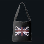 Bolsa Ajustável Saco de corpo cruzado com bandeira de jack sindica<br><div class="desc">Saco de corpo cruzado com a bandeira do sindicato britânico. Bandeira do Reino Unido,  Reino Excelente da Grã-Bretanha,  Inglaterra. Personalizar com texto e cor personalizados. Estilo de safra.</div>