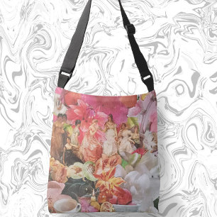 Bolsa Ajustável Saco de corpo cruzado com mulheres florais