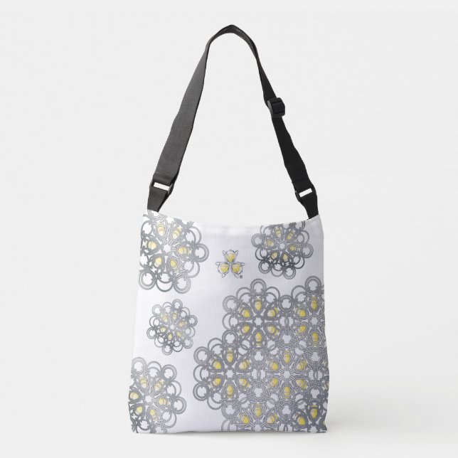 Bolsa Ajustável Saco de corpo cruzado do PolyHexaBloom Amarelo (Frente)