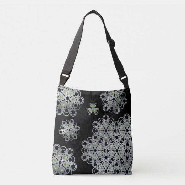 Bolsa Ajustável Saco de Corpo Cruzado do PolyHexaBloom Verde (Frente)