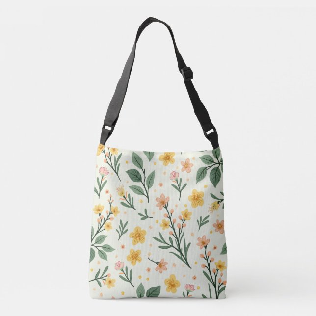 Bolsa Ajustável Saco de corpo transversal de padrão floral (Verso)