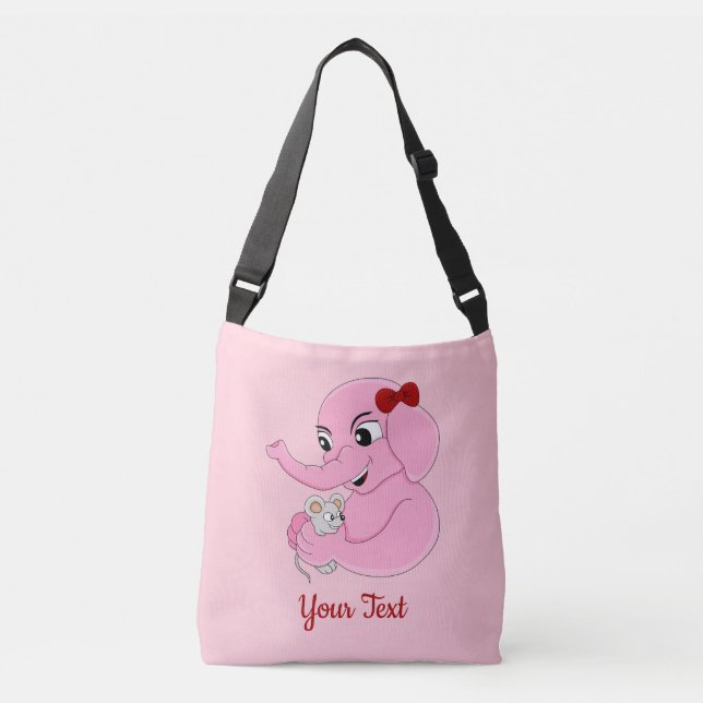 Bolsa Ajustável Saco de desenho animado de uma garota elefante (Frente)