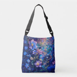 Bolsa Ajustável Saco de mão Blue Night Flowers