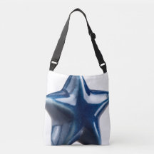 Saco de mão com arte de estrela azul em 3D estétic
