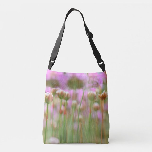 Bolsa Ajustável Saco de mão com fotografia de flores abstratas ale (Verso)