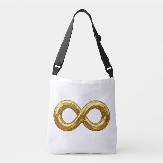 Bolsa Ajustável Saco de mão com símbolo de infinito dourado (Frente)