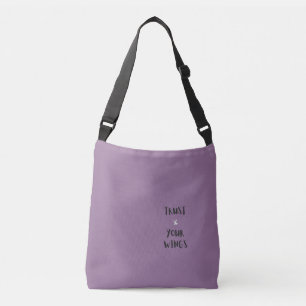 Bolsa Ajustável Saco de mão roxo com citação positiva de motivação