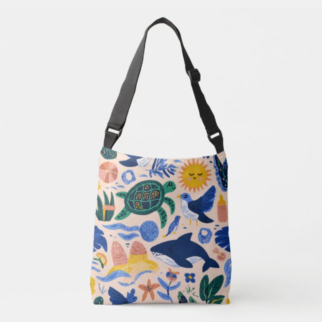 Bolsa Ajustável Saco de Mãos Praia Pôr do Sol Presente (Frente)