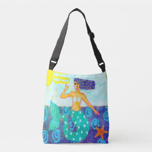 Bolsa Ajustável Saco de Praia de Arte Abstrata de Sereia e Estrela