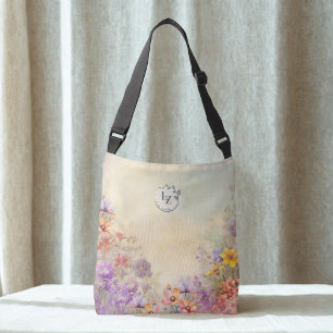Bolsa Ajustável Saco de Topete do Monograma Floral Personalizado