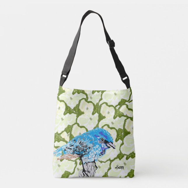 Bolsa Ajustável Saco de Tote: Pássaro Azul no Céu (Verso)
