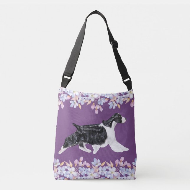 Bolsa Ajustável Saco do Spaniel de Springer inglês/bolsa - roxo (Frente)