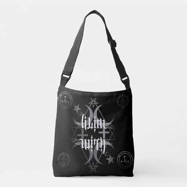 Bolsa Ajustável Saco preto e branco da bruxa de Lilith (Frente)
