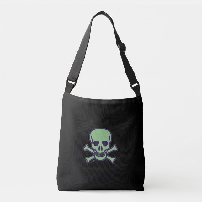 Bolsa Ajustável Saco preto verde Skull (Frente)