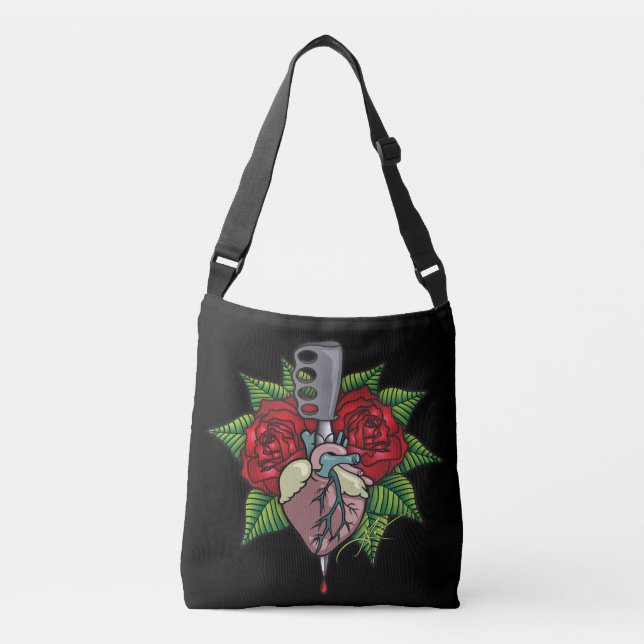 Bolsa Ajustável Saco reversível de Crossbody da arte do tatuagem (Frente)