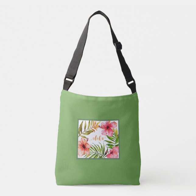Bolsa Ajustável Saco verde-aloha-do-Havaí ou de cruz-castanha (Frente)
