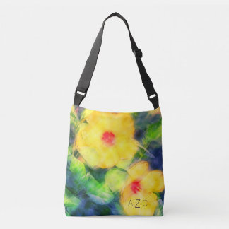 Bolsa Ajustável Sacola floral do corpo da cruz do monograma