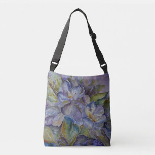 Bolsa Ajustável Sacola floral roxa do corpo da cruz da aguarela