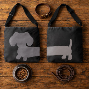 Bolsa Ajustável Sacola preta e cinzenta do Dachshund