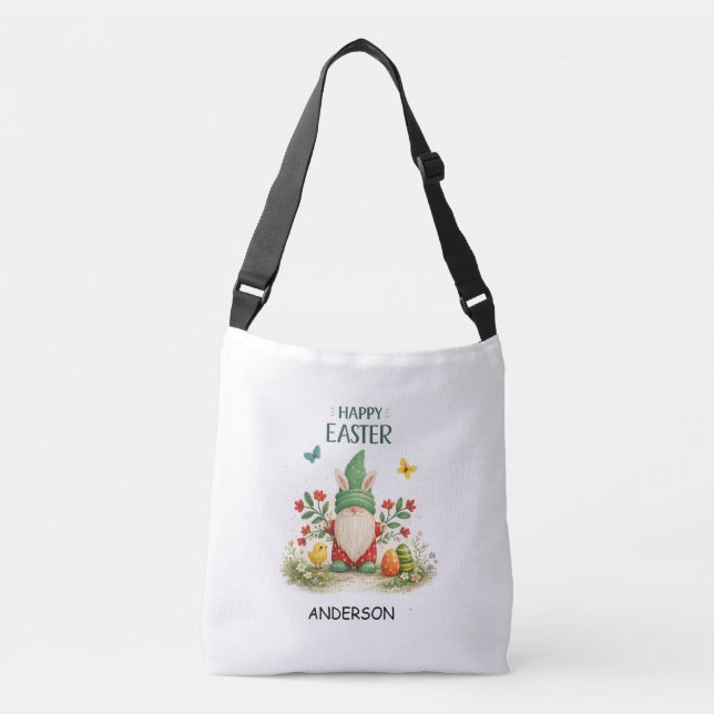 Bolsa Ajustável Sacolinha personalizada de Páscoa mini gnomo fofo  (Frente)