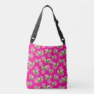 Bolsa Ajustável Salve as abelhas em fundo floral rosa