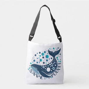 Bolsa Ajustável Salve o trabalho de arte de baleias planetárias pa