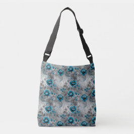 Bolsa Ajustável Sangue de Teal Vibrante: Saco de Tota Floral de Na