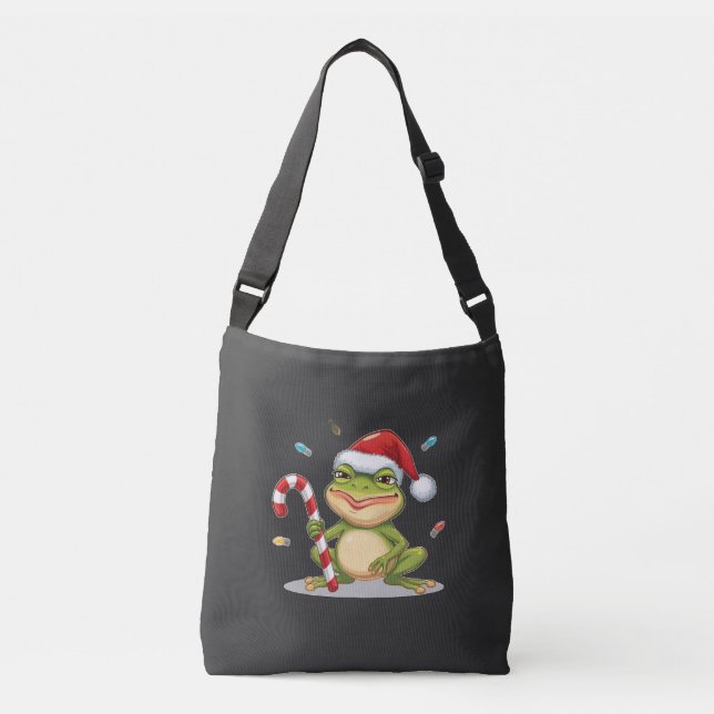 Bolsa Ajustável Sapo de Natal Fofo Com Cana de Açúcar - Férias Div (Frente)