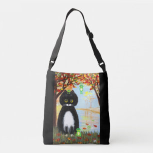 Bolsa Ajustável Sapos Gatos Pretos de Outono