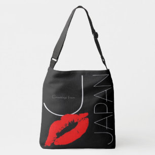 Bolsa Ajustável Saudações do Japão Red Lipstick Love Kiss