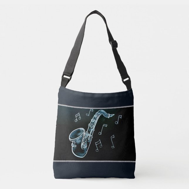 Bolsa Ajustável Saxofone E Notas De Música (Frente)
