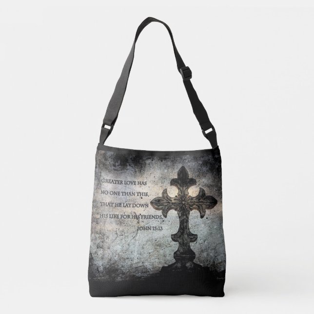 Bolsa Ajustável Scripture All-Over-Impressão Cross Body Bag (Verso)
