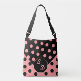 Bolsa Ajustável Seletor Sobre Bolinhas_Pink em Preto_Personalizado