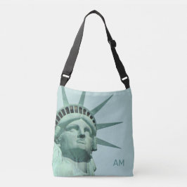 Bolsa Ajustável Senhora Liberdade e Monograma em Azul Claro