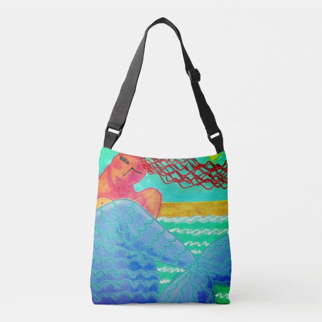 Bolsa Ajustável Sereia na Arte Abstrato à Luz do Sol (Frente)