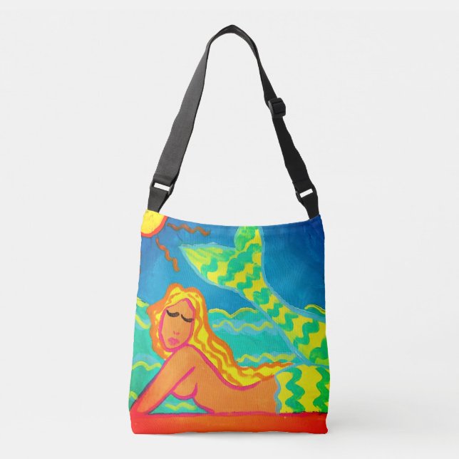 Bolsa Ajustável Sereia na Arte Abstrato Sunshine (Frente)