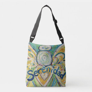 Bolsa Ajustável Serenidad Angel Word Art Purse CroBody Bag