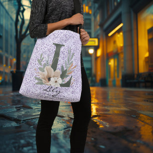Bolsa Ajustável Serenidade Graciosa de Lily - Monograma Floral de 