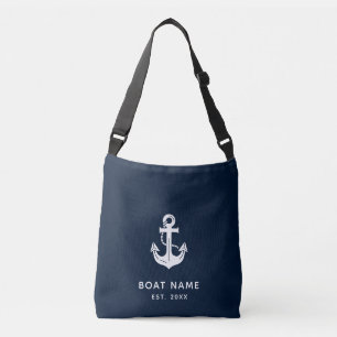 Bolsa Ajustável Seu Nome de Barco Âncora Azul Náutico
