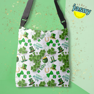 Bolsa Ajustável Shamrock Green White do Dia de São Patrick Irlandê