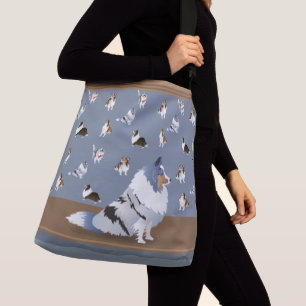 Bolsa Ajustável Shetland Sheepdog: Blue Merle Sheltie na Cinza