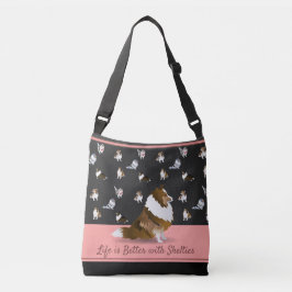 Bolsa Ajustável Shetland Sheepdog, Uma Prateleira Acessível, Preta