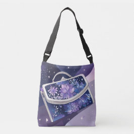 Bolsa Ajustável Shimmery Cosmic Purple AI art