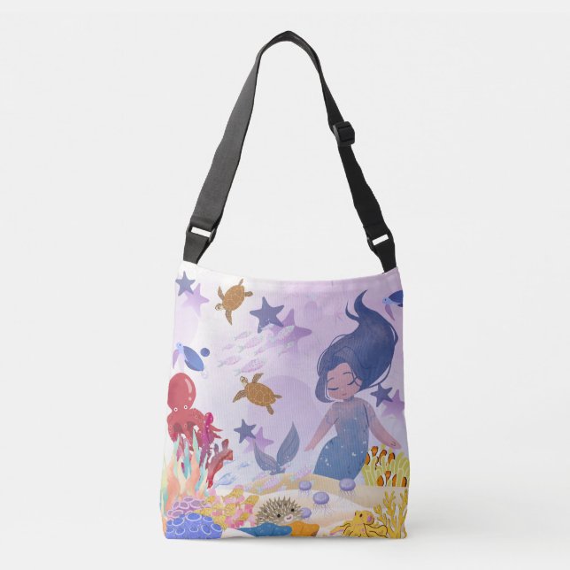 Bolsa Ajustável Shoulder Bag - Elegante e oceano Whimsical (Frente)