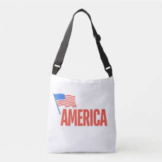 Bolsa Ajustável Shoulder Bag Patriótico "AMÉRICA" com Bandeira Ame