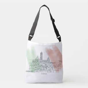 Bolsa Ajustável Siena Itália Caneta de bandeira italiana e desenho