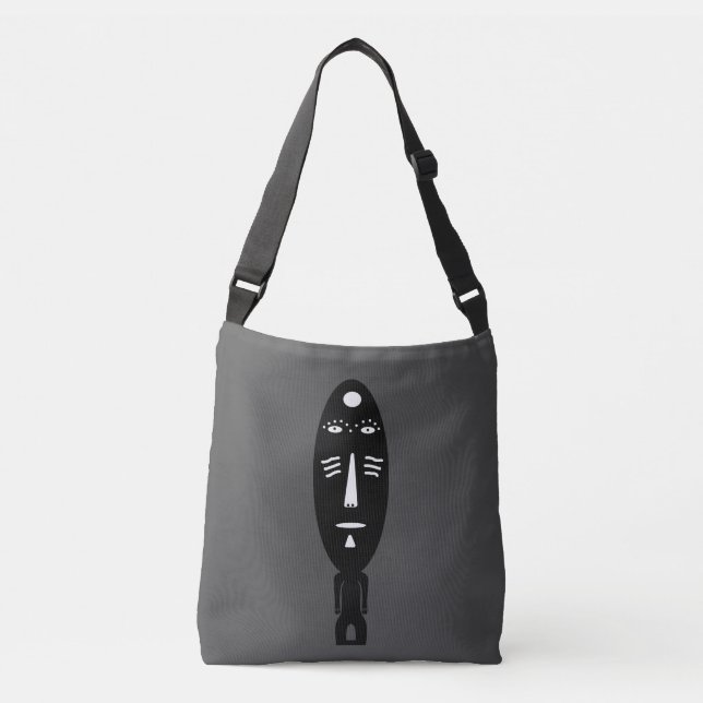 Bolsa Ajustável Silhueta preta abstrata moderna contemporânea (Frente)