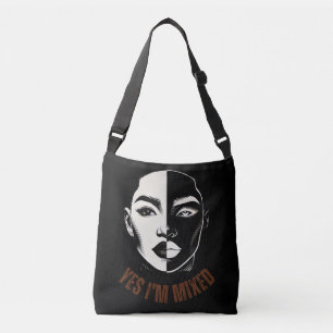 Bolsa Ajustável SIM, ESTOU MISTO - Split Face Crossbody Bag