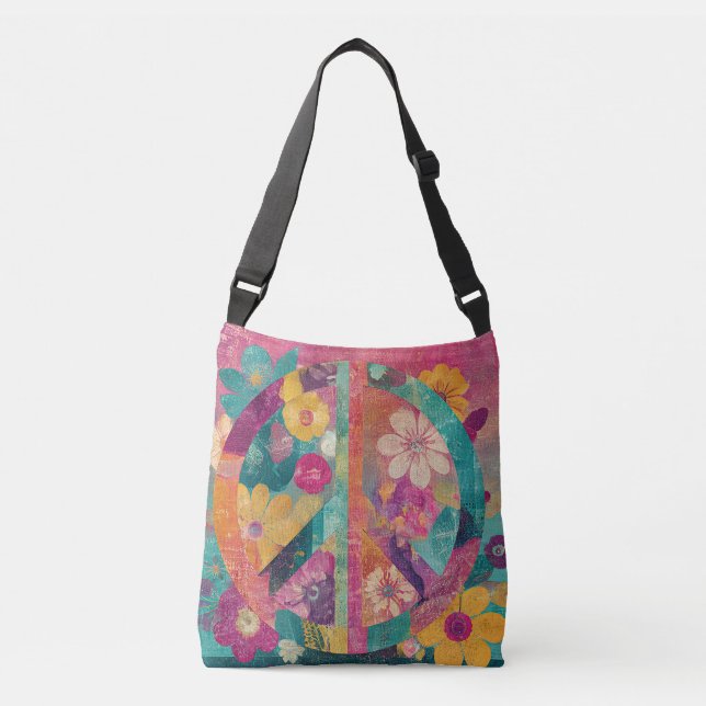 Bolsa Ajustável Símbolo da paz colorido (Frente)