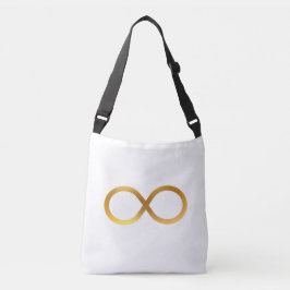 Bolsa Ajustável Símbolo de Infinito Dourado Elegante em Branco
